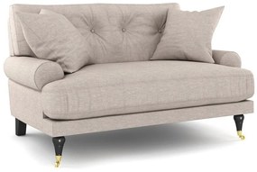 Canapea Seattle E107Numărul de locuri: 2, Beige, 142x100x87cm, Tapiterie, Picioare: Role, Metal, Lemn