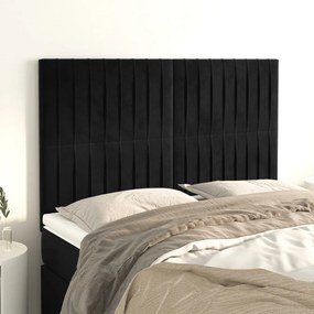 vidaXL Tăblii de pat, 4 buc, negru, 72x5x78/88 cm, catifea