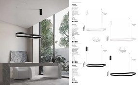 Lustra LED suspendata design modern DUSSA alb, 120x66cm