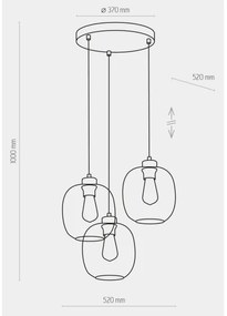 Candelabru pe cablu ELIO 3xE27/15W/230V