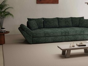 Canapea extensibilă dumonde cu ladă de depozitare si sezut confortabil din spuma high-density, Loana Euphoria Verde 300x100 cm