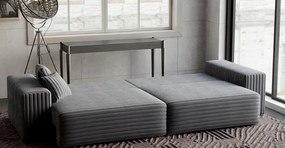 Canapea extensibilă dumonde cu ladă de depozitare si sezut confortabil din spuma high-density, Marbela Ambience Grey XXL 295x100 cm