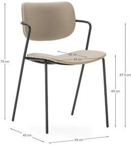 Scaune de dining bej 2 buc. Maika – Marckeric