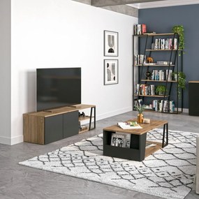 Măsuță de cafea cu blat cu aspect de lemn de nuc 100x55 cm Albi TemaHome