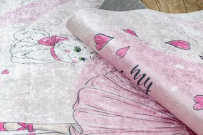 BAMBINO 2161covor lavabil Balerina, pisicuta pentru copii anti-alunecare - roz - SECUNDAR-COTATI PRODUSUL