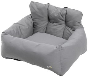 PawHut Scaun de Mașină pentru Câini Mici, Canisă Auto din Bumbac, Detașabilă și Lavabilă, cu Curele de Siguranță, Gri Închis | Aosom Romania