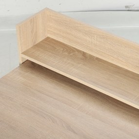 HOMCOM Masă pliabilă cu raft, design industrial, economisire de spațiu, pentru spații mici, 78,5 x 91 x 93 cm, Stejar | Aosom Romania