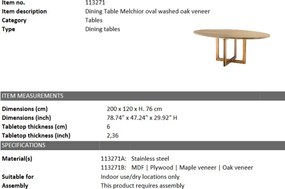 Masa LUX Melchior, alama 200x120cm 113271 HZ