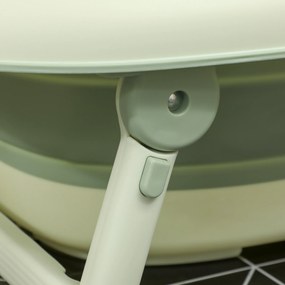 AIYAPLAY Cadă de Baie Pliabilă pentru Nou-Născuți 0-3 ani cu Pernă Rafturi și Fund Antiderapant, 86x53x25,5 cm, Verde | Aosom Romania