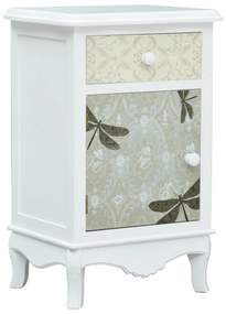285771 vidaXL Noptieră, alb și gri, 40 x 30 x 62 cm, MDF