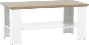 Masuta cafea LEON MZ17, PAL laminat, alb/stejar grand, 120x60x55 cm