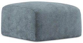 Taburet albastru cu tapițerie din chenille Leila – Makamii