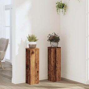vidaXL Suporturi de plante 2 buc. lemn vechi 17x17x60cm lemn prelucrat