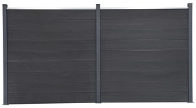vidaXL Set panouri pentru gard, gri, 353x186 cm, WPC