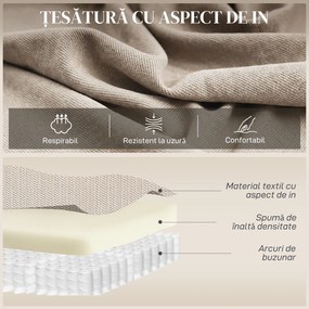 HOMCOM Fotoliu Electric cu Ridicare 150° din Material ce Imita Inul cu 8 Puncte de Masaj, Încălzire, Bej | Aosom Romania