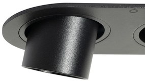 Set de 6 spoturi încastrate negre GU10 35mm înclinabile cu 2 lumini - Installa