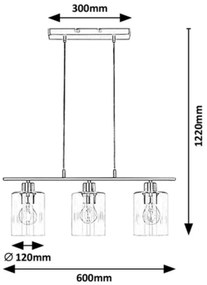 Lustra suspendata design modern Miroslaw 3L crom
