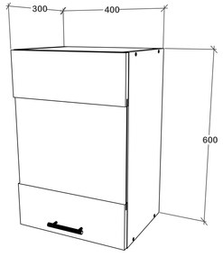 Corp Superior haaus Karo, O Usa, cu sticla, Antracit/Alb, 40 x 30 x 60 cm