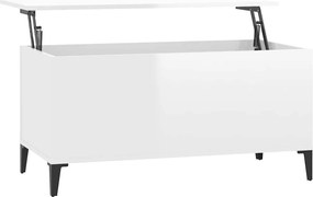 vidaXL Măsuță de cafea, alb extralucios, 90x44,5x45 cm, lemn compozit