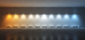 Lampa de masa LED cu display, maro