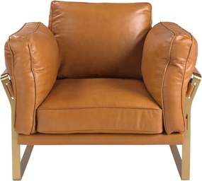 Fotoliu LUX design italian Cowhide camel