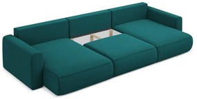 Colțar turcoaz extensibil/cu spațiu de depozitare cu tapițerie din catifea (în formă de "U") Kapua – Makamii