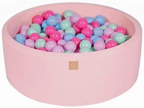 Piscina uscata cu 200 de bile (Mint, Babyblue, Roz, Pastel Roz) MeowBaby  , 90x30 cm, Roz deschis