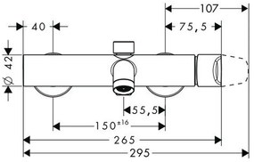 Baterie cada crom Hansgrohe Axor Citterio M