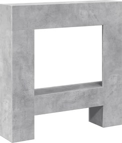 vidaXL Mască de șemineu, gri beton, 81x18x82 cm, lemn prelucrat