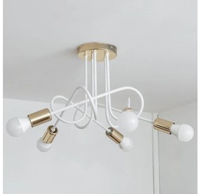 Lustră aplicată OXFORD 5xE27/15W/230V aurie/albă