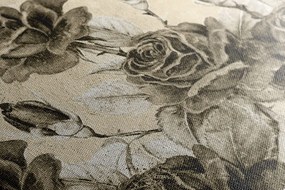 Tablou buchetul de trandafiri vintage în design sepia
