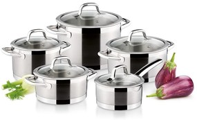 Set de vase pentru gătit 10 buc. din oțel inoxidabil President – Tescoma
