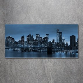Tablou pe sticlă acrilică New york, pe timp de noapte