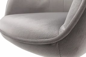 Scaun de birou, material textil din catifea gri deschis / negru, EROL
