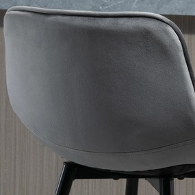 HOMCOM Set 2 Scaune Înalte în Stil Nordic cu Spătar și Suport pentru Picioare, 45x47x88 cm, Gri | Aosom Romania