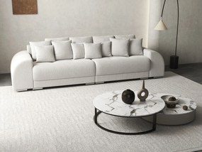 Canapea extensibilă dumonde cu 2 lăzi de depozitare si sezut confortabil din spuma high-density, Verona Zoom Cream 310x100 cm