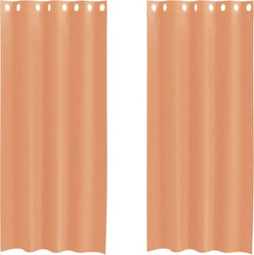 vidaXL Perdele Voile cu Oelii 2 buc Teracotă