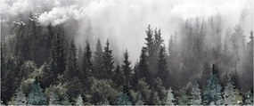Tablou - Pădure cu elemente ilustrate (120x50 cm)