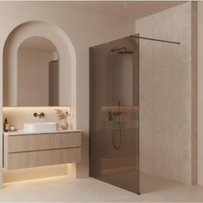 Paravan de dus fumuriu Rea Flexi Brown 130 cm Titan