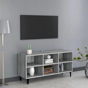 vidaXL Comodă TV picioare din metal, stejar sonoma gri, 103,5x30x50 cm