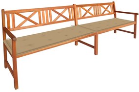 Banca de gradina cu perne, 240 cm, lemn masiv de acacia Bej, 120 x 50 x 4 cm, 1, Bej