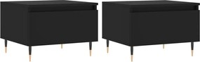 vidaXL Măsuțe de cafea, 2 buc., negru, 50x46x35 cm, lemn prelucrat