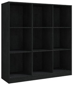 809976 vidaXL Bibliotecă/Separator cameră negru 104x33,5x110cm lemn masiv pin