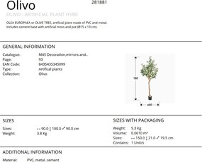 Planta artificiala decorativa Olivo, H180