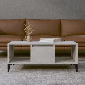 vidaXL Măsuță de cafea, gri beton, 90x50x36,5 cm, lemn prelucrat