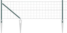 vidaXL Gard cu Stâlp Verde 0,4 x 25 m Oțel și PVC