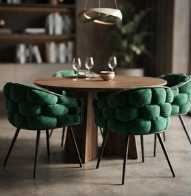 Scaun living modern din catifea si cadru metalic BUC 256 verde