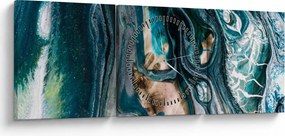 Tablou cu abstracție (cu ceas) (90x30 cm)