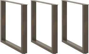 vidaXL Picioare de masă în formă de U, 3 buc., oțel natural, 90x(72-73) cm