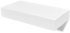Rafturi de perete suspendate cu sertare, 2 buc., alb, 48 cm 2, Alb, 48 cm